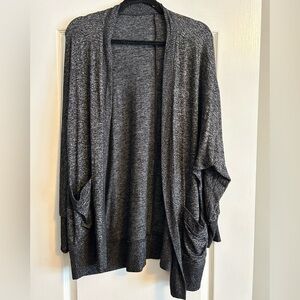 American Eagle Outfitters Charcoal Open-Front Cardigan